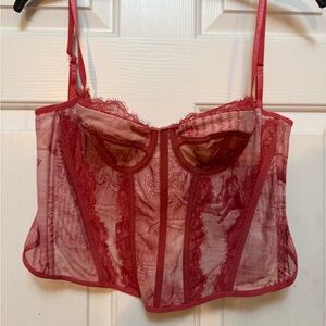 Elegant Red Lace Bustier